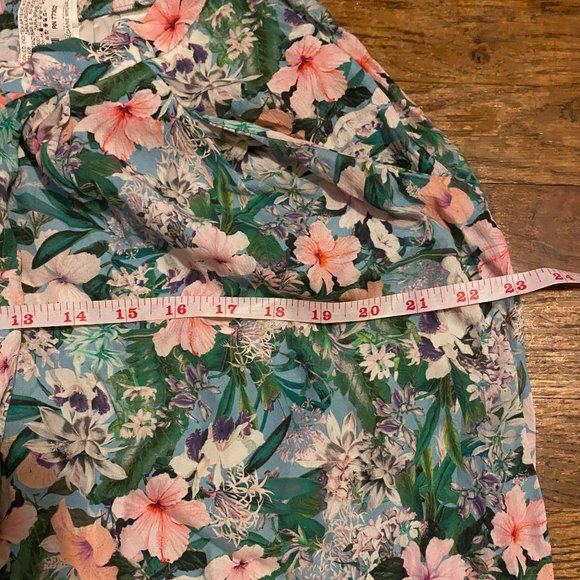 Zara Lightly Worn Silk Blend Floral Pants - L - Picture 9 of 13